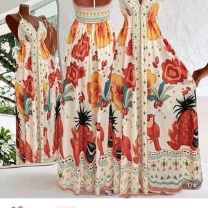 Tropical Floral Maxi Skirt